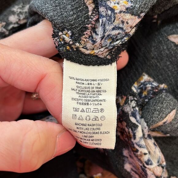 Free People Snap Out of It Floral Swing Tunic Dress L Boho TV Worn Reign Edwards - Picture 9 of 9